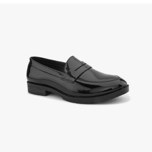 black chink loafers